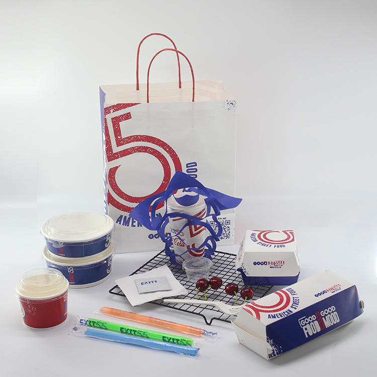 Custom printed logo kraft paper bags