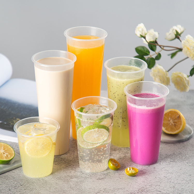 clear plastic bubble tea cups