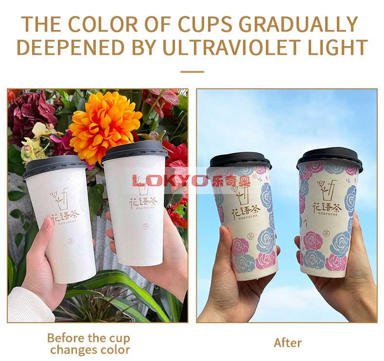 UV lighting color changing paper cups
