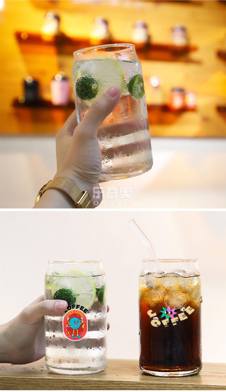 16oz can shaped glass cups wholesale