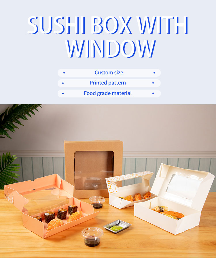 sushi paper box with window