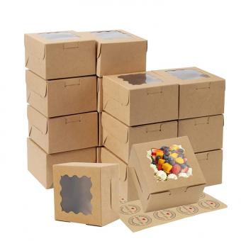 Bakery pastry paper box with window